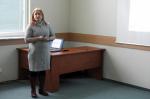 Naczelnik UC w Augustowie Elżbieta Tkaczyk prezentuje działalność urzędu