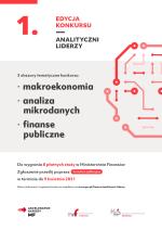 plakat konkursowy: 1 edycja konkursu Analityczni Liderzy. Logo konkursu.