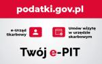 napis na górze podatki.gov.pl, niżej, po lewej stronie napis e-urząd skarbowy, z prawej strony napis umów wizytę w urzędzie skarbowym. W kolejnej linijce napis Twój e-PIT.