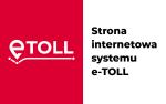 Po lewej stronie napis e-toll, z prawej strona internetowa systemu e-toll